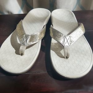 Gold sequin sandals